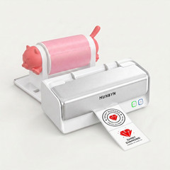 MUNBYN Cat Decor for RW405B Thermal Label Printer Roll Holder Dark Pink