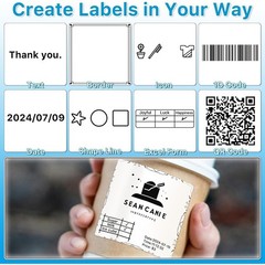 2″x2″ White Square Direct Thermal Labels Logo Sticker for Zebra & Rollo 700/Roll