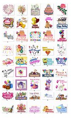30 Personalized Return Address Labels Birthdays, Birthday cakes Buy 3 get1 free