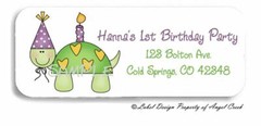 Polka Dot Turtle 1st Birthday First Birthday Personalized Return Address Labels