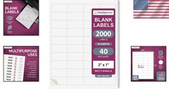 2×1″ White Sticker Labels for Address & Shipping – 2000 Pack