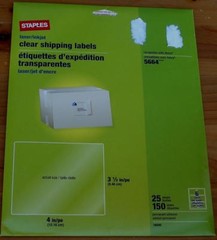 Staples Laser/Inkjet Clear Shipping Labels – 150 Labels – BRAND NEW IN PACKAGE