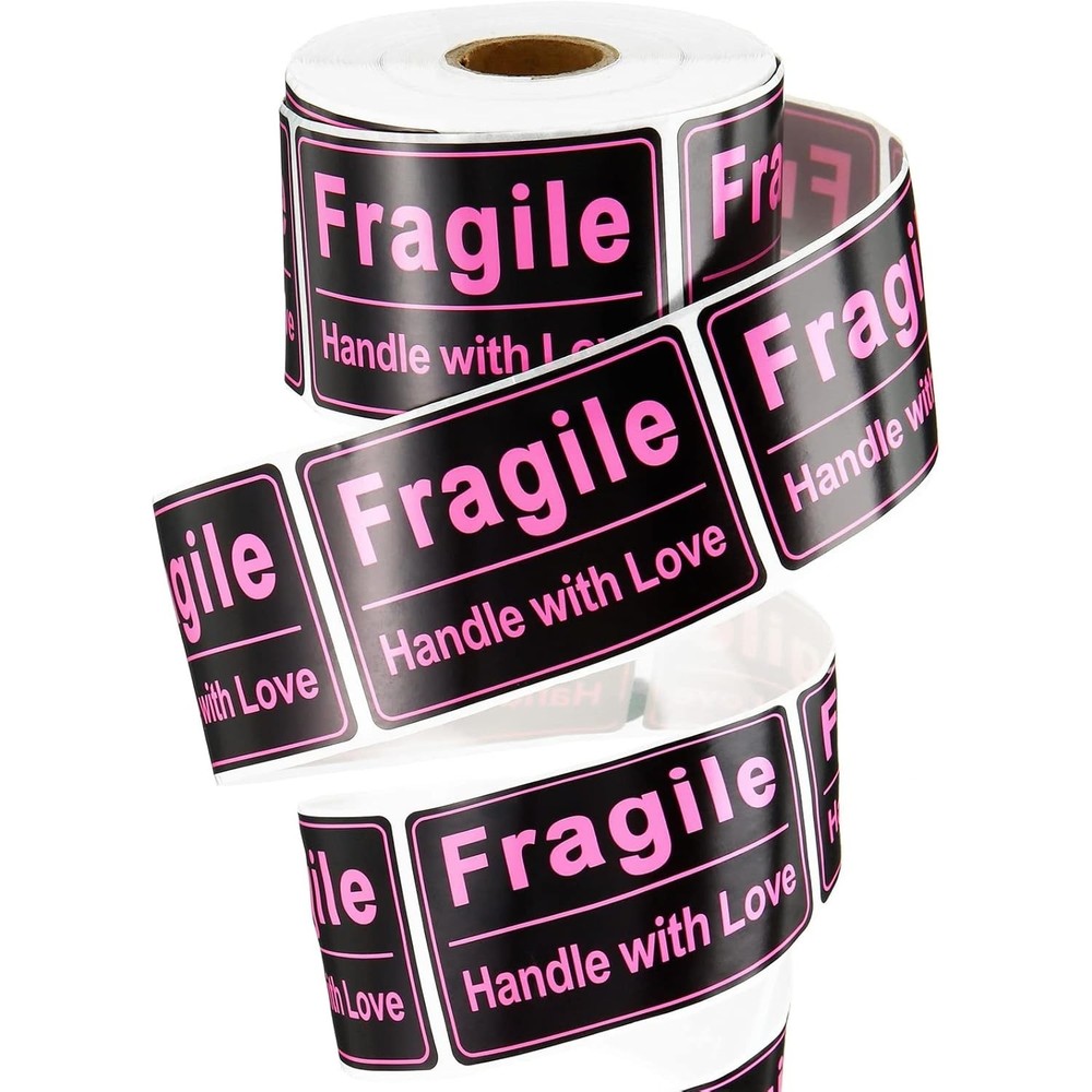 60 Brand New Unused 2x3in Fragile “Handle with Love” Stickers!