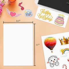 NefLaca 100 Full Sheets Sticker Paper for Laser & Ink 8.5″ x 11″(1-up), White
