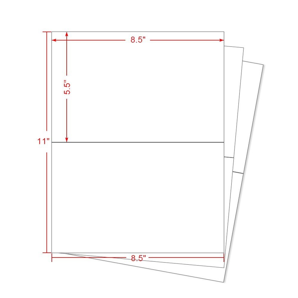 200 8.5×5.5 Half Sheet Shipping Labels 2 Per Sheet Self Adhesive