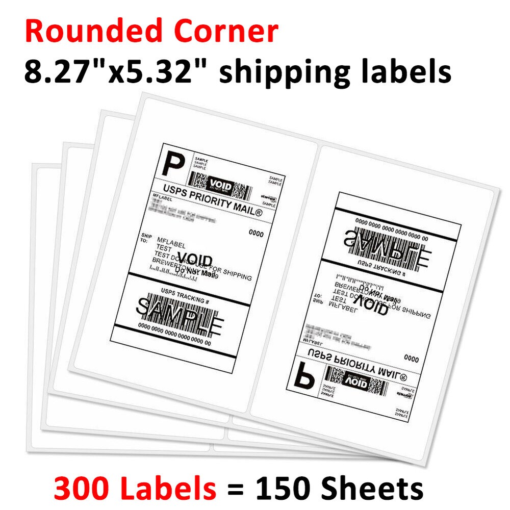 300 Half Sheet 8.5×5.5 Shipping Labels Self Adhesive 2 per Sheet for Laser Ink
