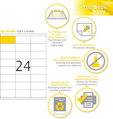 Self Adhesive Multi-Purpose Labels, 24 Labels per A4 Sheet, 2400 Labels for Lase
