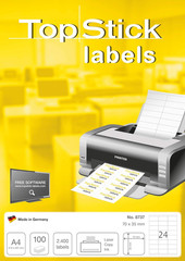 Self Adhesive Multi-Purpose Labels, 24 Labels per A4 Sheet, 2400 Labels for Lase