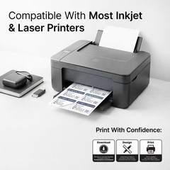 2 1/3″ X 3 3/8″ Matte White Printable Labels (500 Sheets, 4000 Stickers) Name…