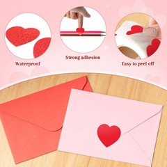 500Pcs 1 Inch Heart Shaped Tanning Stickers for Valentine’s Day Wedding Evelopes