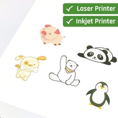 30 Sheets, Printable White Sticker Paper, Laser/Inkjet Printing – Matte, Letter