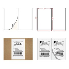 50 Premium Shipping Labels 8.5″ x 5.5″ Half Sheets Self Adhesive 2 Per Sheet US
