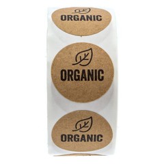 Organic Made Stickers / 1″ Inch Round Natural Kraft Organic Stickers/Organic …
