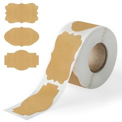 300PCS Kraft Brown Labels 2×1.2 Inch – Blank Self-Adhesive Stickers for Mason…
