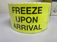 Tape Logic Climate Labels, “Freeze Upon Arrival”, 3″ x 5″, Fluorescent Green 500