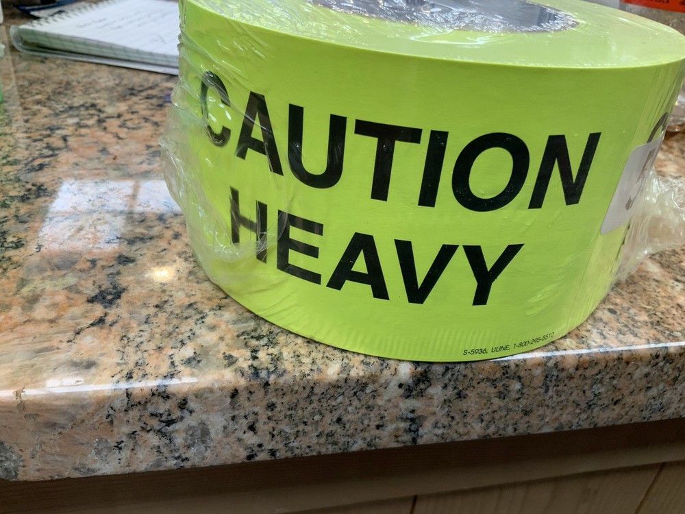 Uline Caution Heavy 3” X 5” Shipping Stickers Labels Qty 500 X 4 =2000