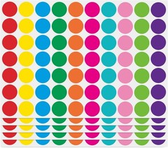 1050 PCS Removable Round Dot Stickers with 10 Bright Colors for School & Home