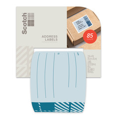 Scotch Mailing Label Roll: 3 in. x 4 in. (Blue) *85-labels