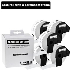 5ROLLS Shipping Label 1-1/7″x3-1/2″ 400 Label Compatible Brother QL1050N DK-1201