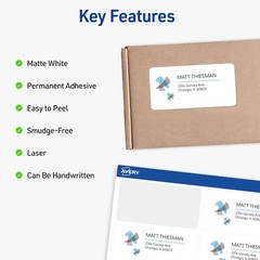 Avery Half-Sheet Printable Shipping Labels, 5.5″ x 8.5″ Customizable Stickers