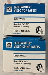 Co Star Labelwriter 30260 Video Spine 400 Labels 330261 Video Top 300 Labels