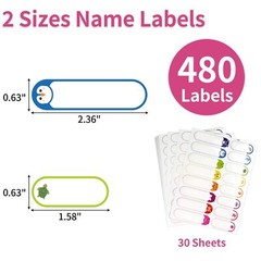 480 Waterproof Baby Bottle Name Labels Write-On School Name Labels Stickers Tags