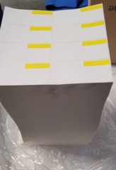 8000 count- 3.375″x1.5″ labels with yellow box, 8 per sheet