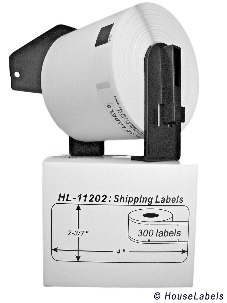 Non-OEM Fits BROTHER DK-1202 Labels – (6) Rolls of 300 + (1) REUSABLE FRAME