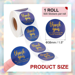 500Pcs Thank You Stickers, 1.5″ Round Self-Adhesive Labels Small Thank You Stick