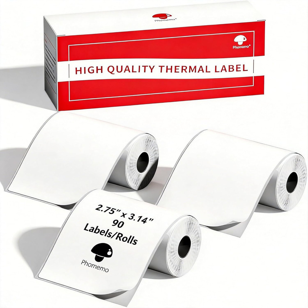 Labels- 3 Rolls Thermal Label-M220/M221/M2500/M200/M260 Thermal Paper 2.75” X 3