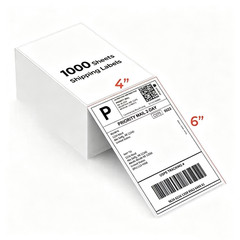 Thermal Direct Shipping Label (Pack of 1000 4×6 Per Fanfold Labels) BPA-Free