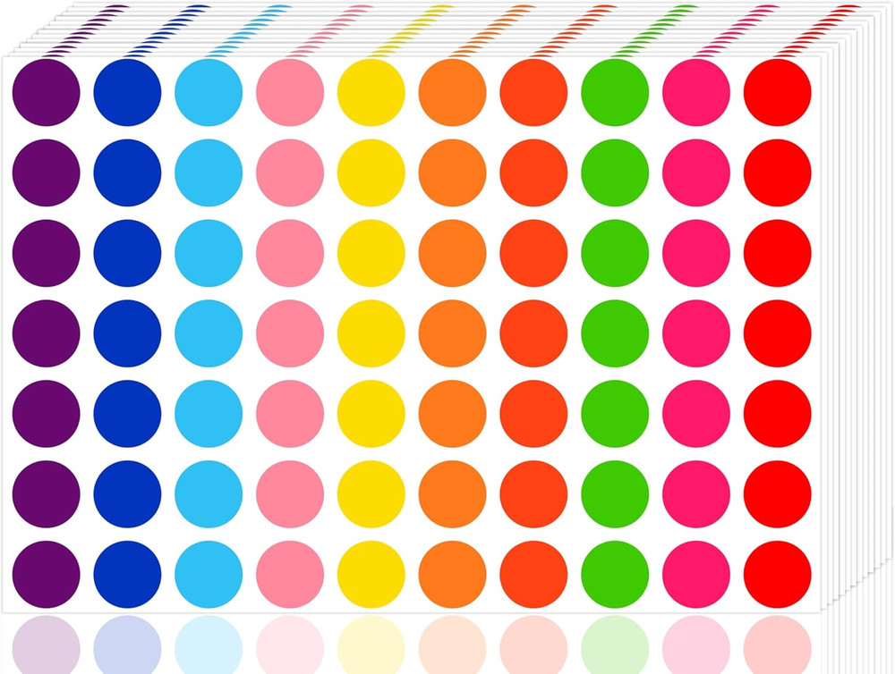3500 Pieces Dot Stickers, 3/4 Inch Color Coding Labels, 10 Color Circle Price St
