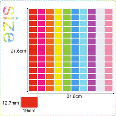 2800Pieces 10 Color Coding Labels Rectangle Colored Stickers Assorted Removable