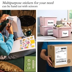 NefLaca 100 Full Sheets Sticker Paper for Laser & Ink 8.5″ x 11″(1-up), White