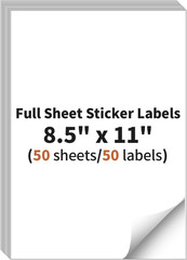 Shipping Label Paper 8.5×11 Inch Full Sheet 50 Sheets 50 Labels