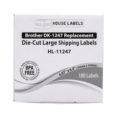 Non-OEM Fits BROTHER DK-1247 Labels 4.07″ x 6.4″, 4 Rolls of 180 Labels