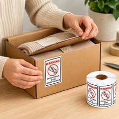 300pcs Do Not Open with Sharp Object Industrial Warning Labels