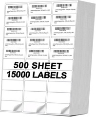 Address Labels (15,000/500 Sheets) – 1″ X 2-5/8″ Mailing Labels, 30 up Shipping