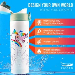 ZICOTO Premium Printable Vinyl Sticker Paper Glossy White 8.5 x 11 inch Shee…
