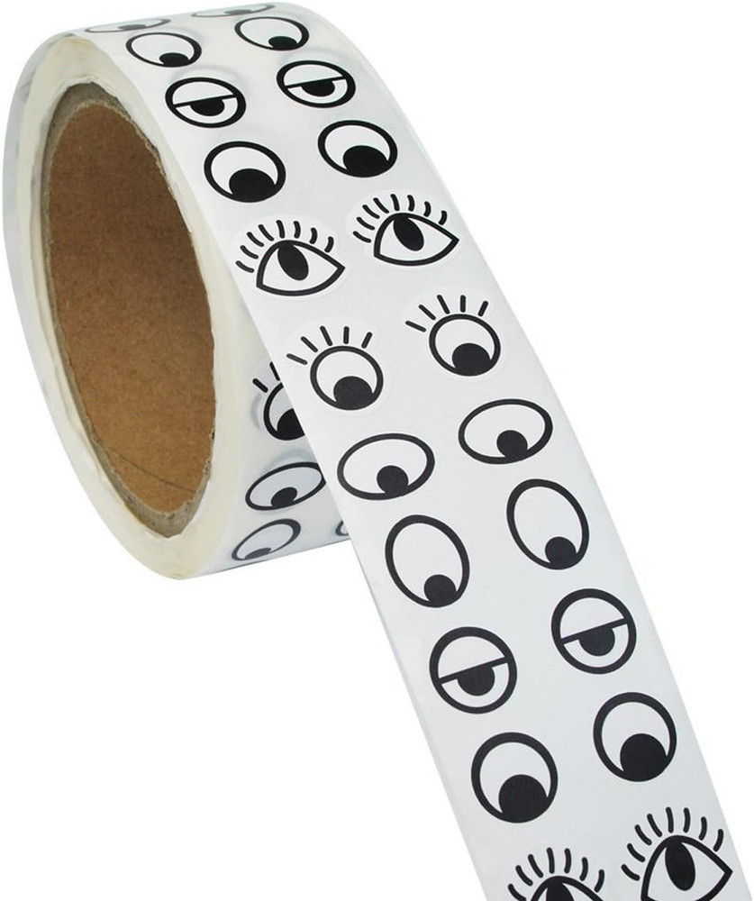 Black White Eye Stickers Labels -2000 Pcs per Roll