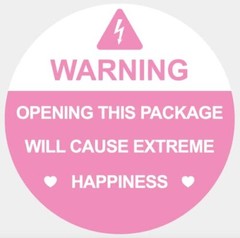 2 inch 300PCS Warning Opening This Package Will Cause Extreme Happiness