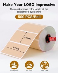 Brown Creativity Thermal Labels for Label Printer for Small Business Supplies…