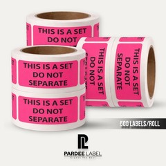 500 1” x 1 1/2” DO NOT SEPARATE Pink Labels Stickers Shipping Packaging