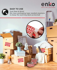 Enko 3 X 5 Inch Large Fragile Stickers Handle with Care Warning Packing Shipping