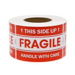 L LIKED 2″x 3″ Fragile Stickers for Shipping and Moving, 500 2″x3″, Red