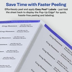 Printable Address Labels, Glossy Clear 1″ x 2-5/8″, 300 Blank Mailing Labels for