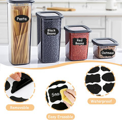 142Pcs Jar Label Stickers Set – 80 Reusable Blackboard Stickers with 2 White Era