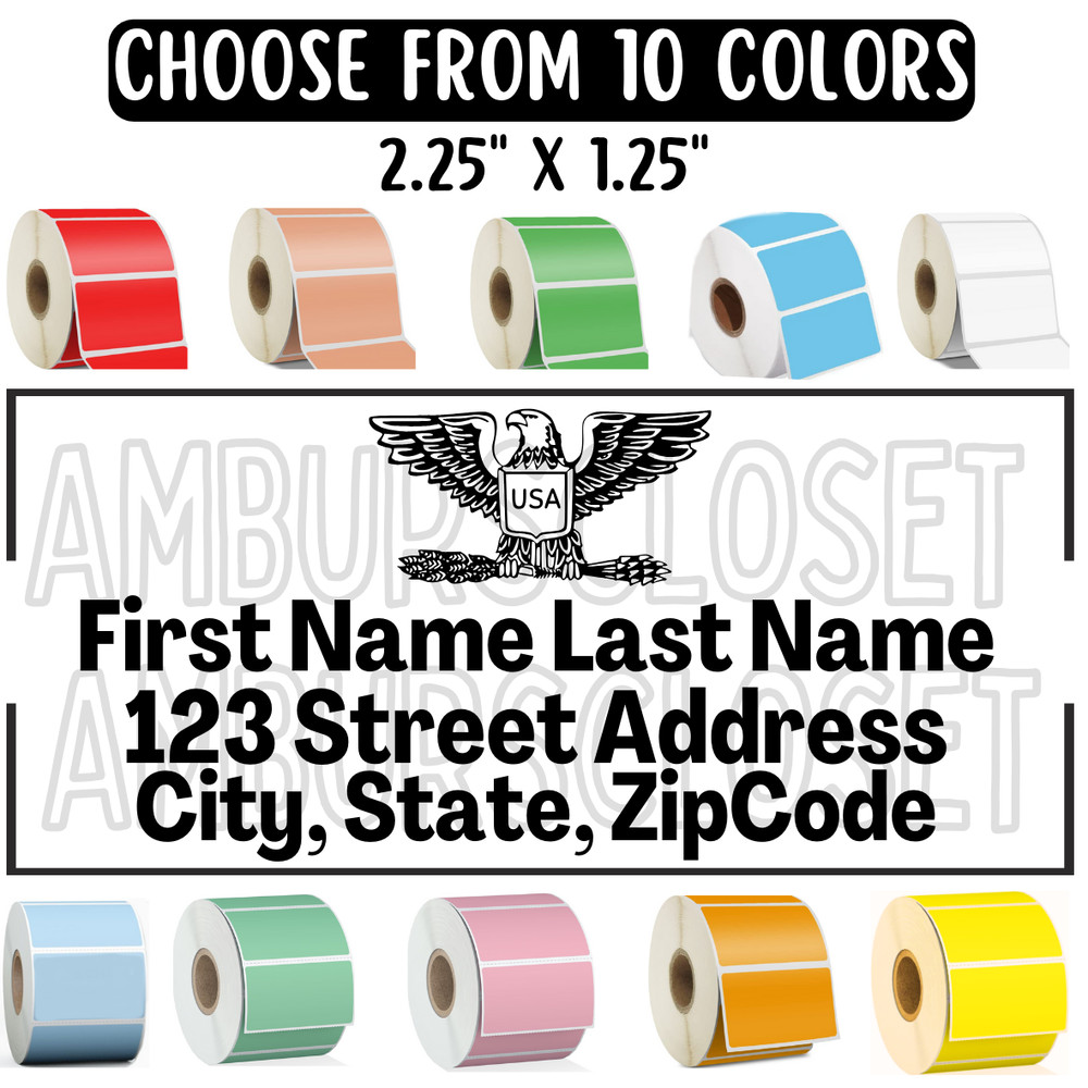 50 RETURN ADDRESS MAILING LABELS WATERPROOF 2.25″×1.25 SEALS STICKERS USA EAGLE