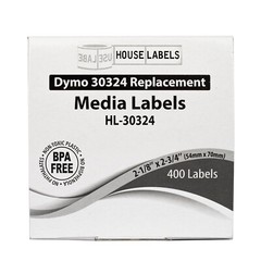 30 Rolls of 400 Media/Badge Labels in Cartons for DYMO® LabelWriters® 30324