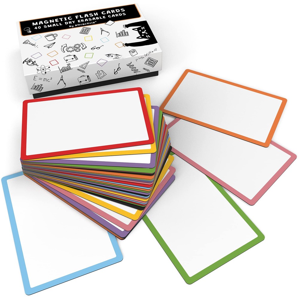 Dry Erase Magnetic Labels 2.8 x 1.8 in, with Color Borders, Small Dry Erase Magn